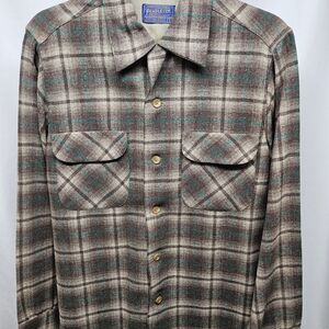 Pendleton Men's Plaid Shirt Jacket - Brown and Green